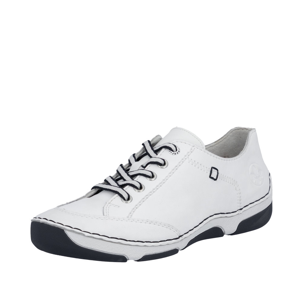 RIEKER Damen Schnürhalbschuh weiß 55901-80 Leder