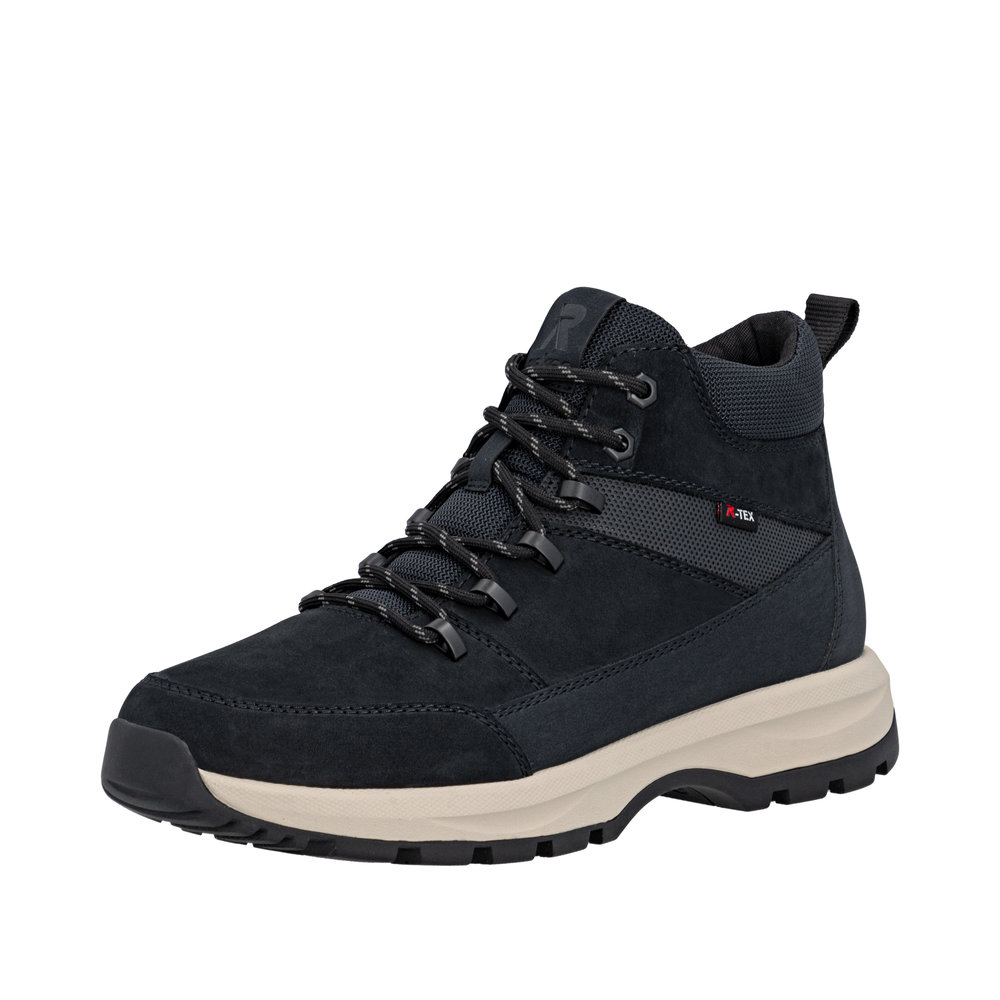 RIEKER Herren Stiefelette blau U1671-14 echt Leder mit TEX