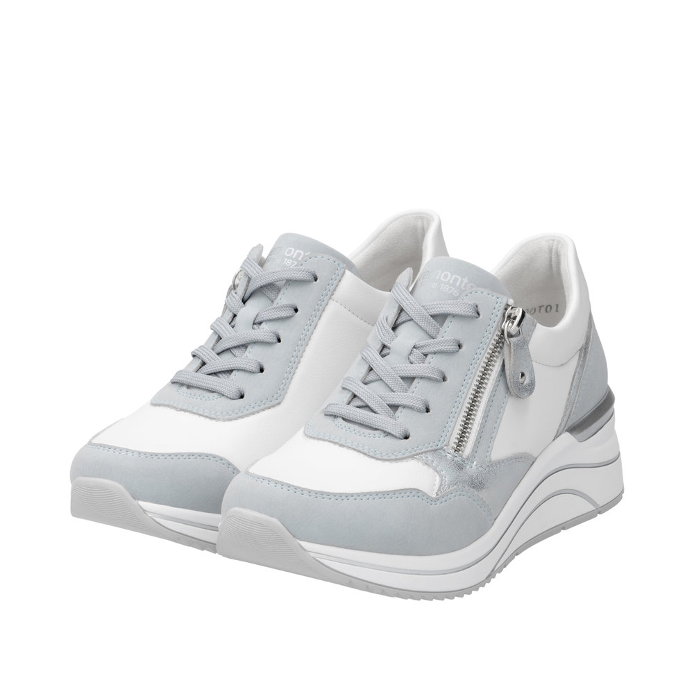 REMONTE Damen Sneaker weiß hellblau D0T01-12 vegan