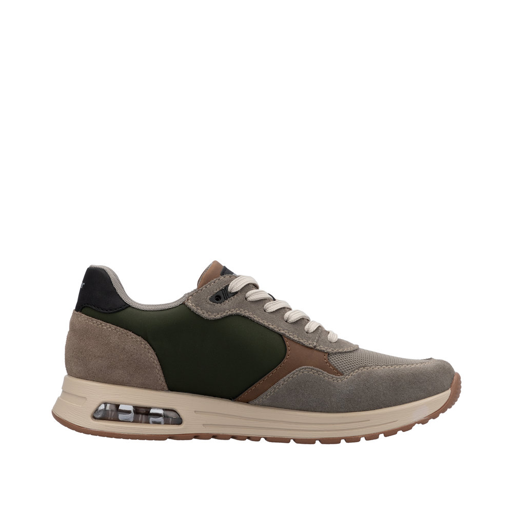 RIEKER Herren Sneaker beige grün B1000-60 lose Einlage