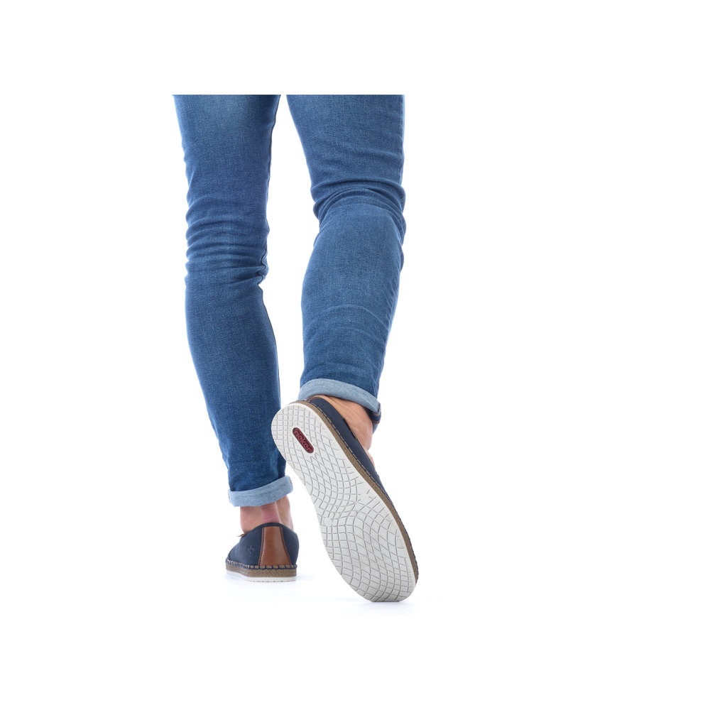 RIEKER Herren Slipper blau B5265-14 luftig