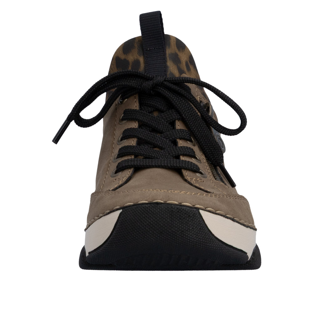 RIEKER Damen Sneaker Slipper braun Leoprint 45973-24