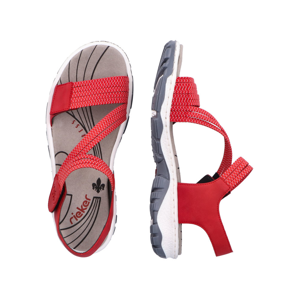 RIEKER Damen Sandalette Trekking rot 68871-33 Gummizug