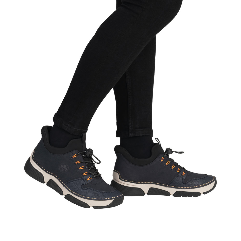 RIEKER Damen Sneaker Slipper blau 45963-14 mit Gummizug