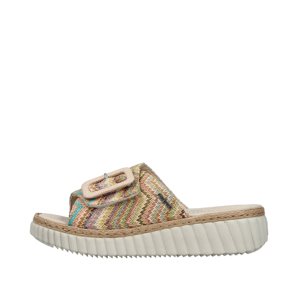 RIEKER Damen Pantolette beige multi 69253-91 Weite H RIEKER Damen Pantolette beige multi 69253-91 Weite H