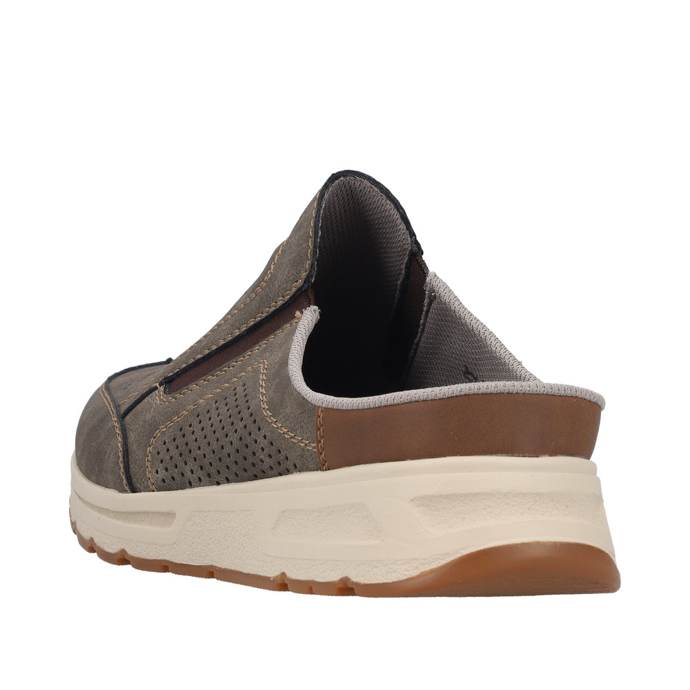 RIEKER Herren Clogs Sabot braun grau B0760-25 lose Einlage