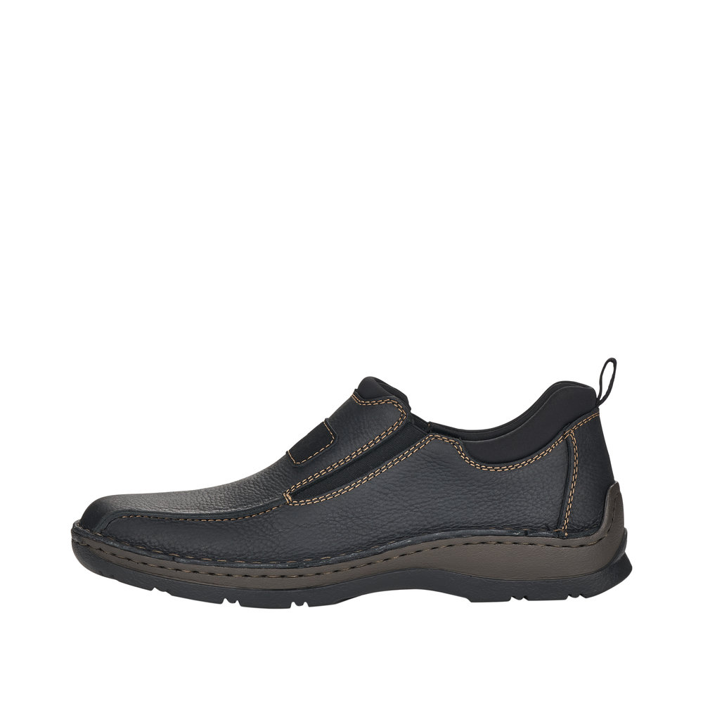 RIEKER Herren Slipper schwarz 05363-00 Leder
