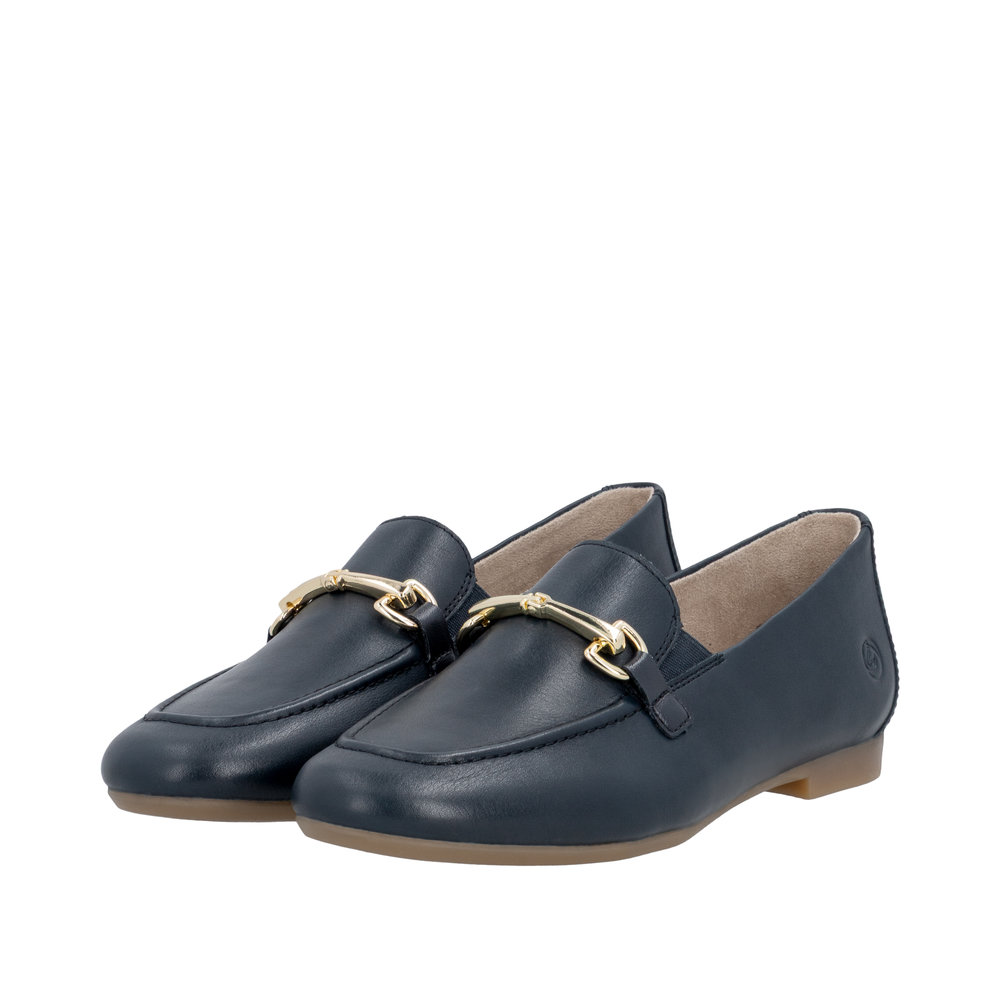 REMONTE Damen Loafer blau D0K13-14 echt Leder