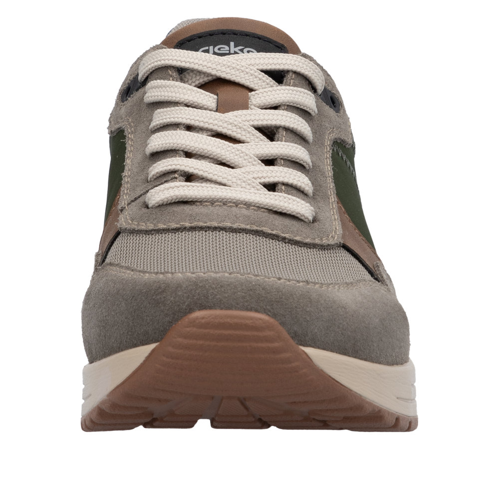 RIEKER Herren Sneaker beige grün B1000-60 lose Einlage