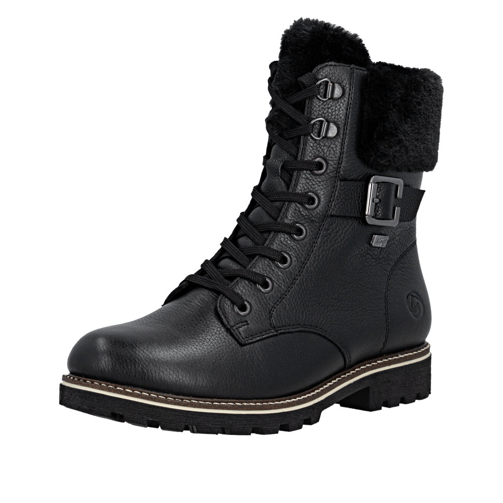 REMONTE Damen Boots Stiefelette schwarz D8481-00 mit Schurwolle