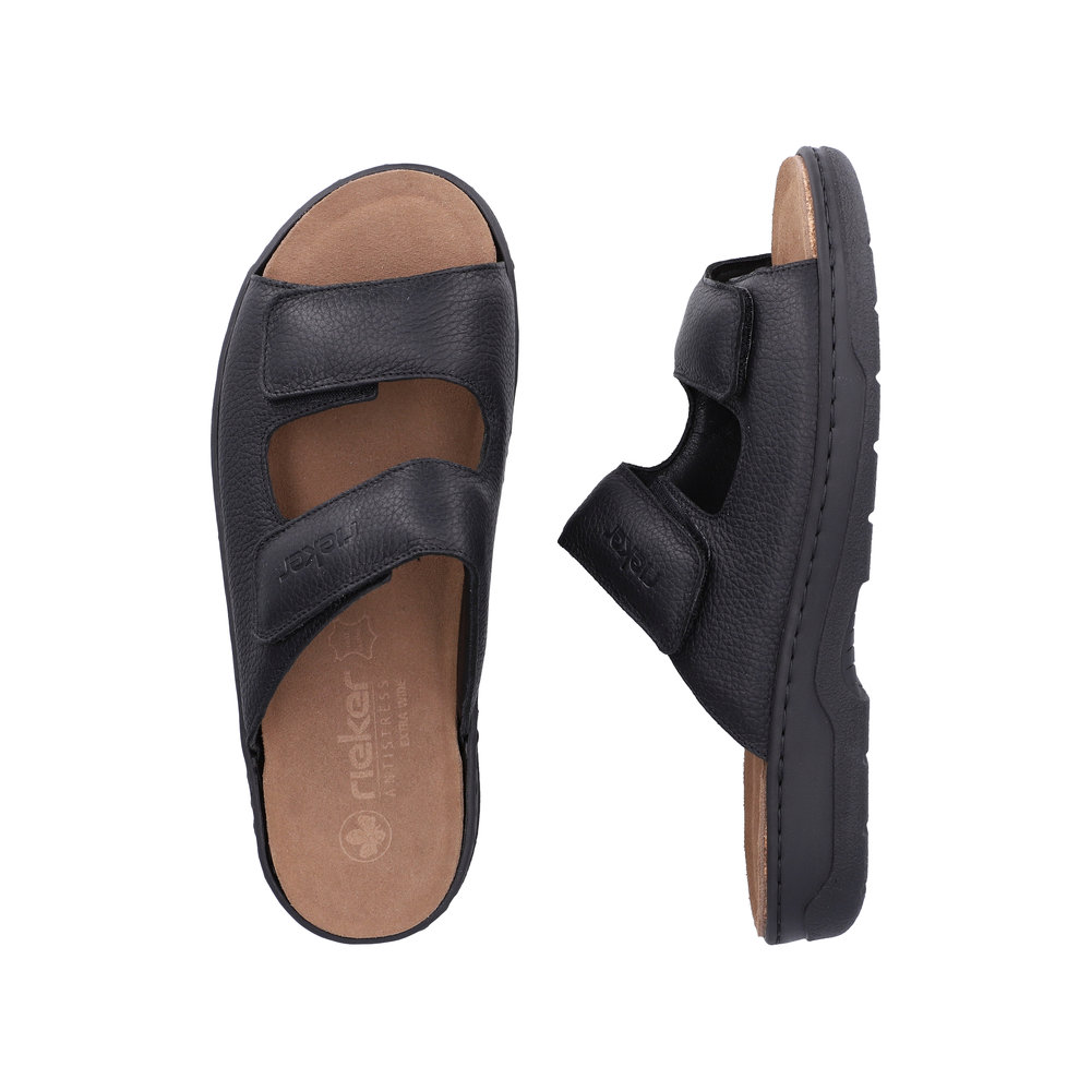RIEKER Herren Pantolette schwarz 20390-00 mit loser Einlage
