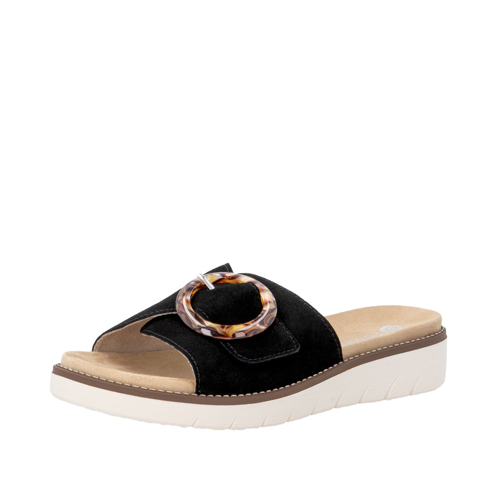 REMONTE Damen Pantolette schwarz D2042-02 mit loser Einlage