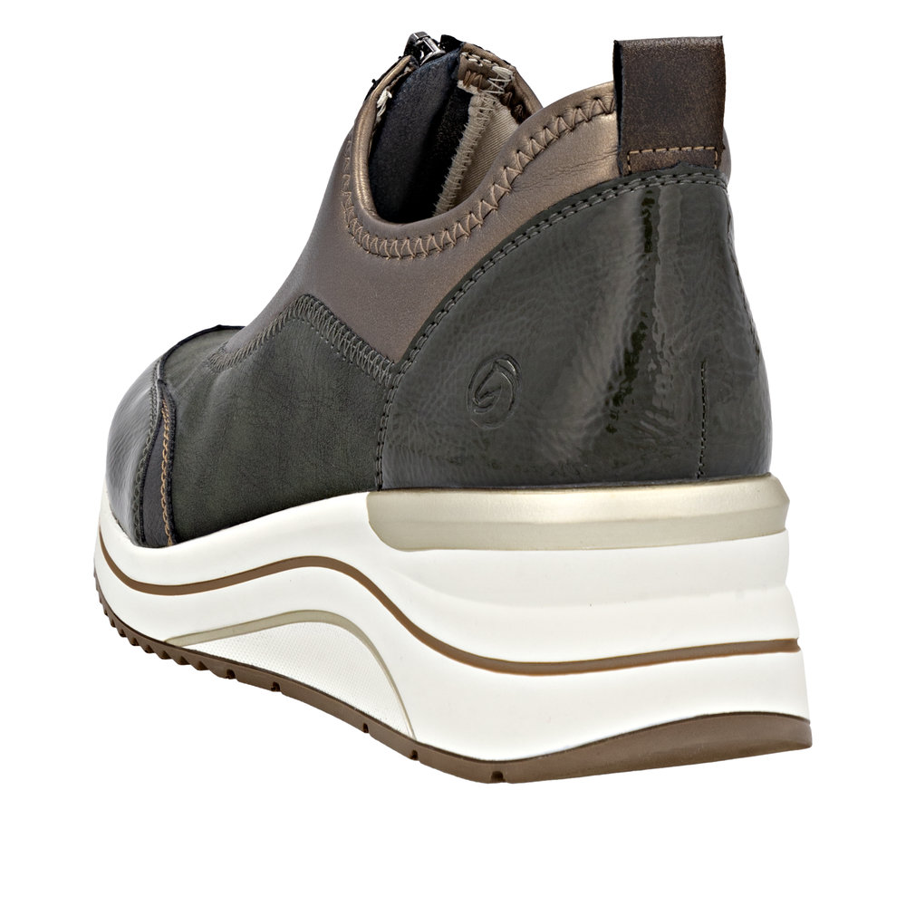 REMONTE Damen Sneaker grün gold D0T08-54 vegan