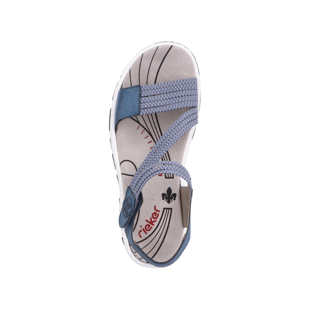 RIEKER Damen Sandalette Trekking blau 68871-14 Klettverschluss