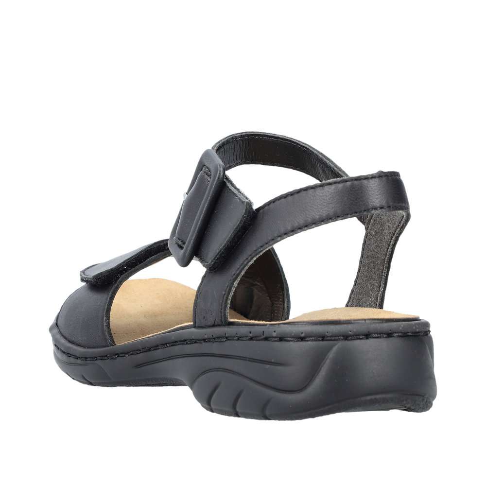 RIEKER Damen Sandale schwarz 64561-00 Leder