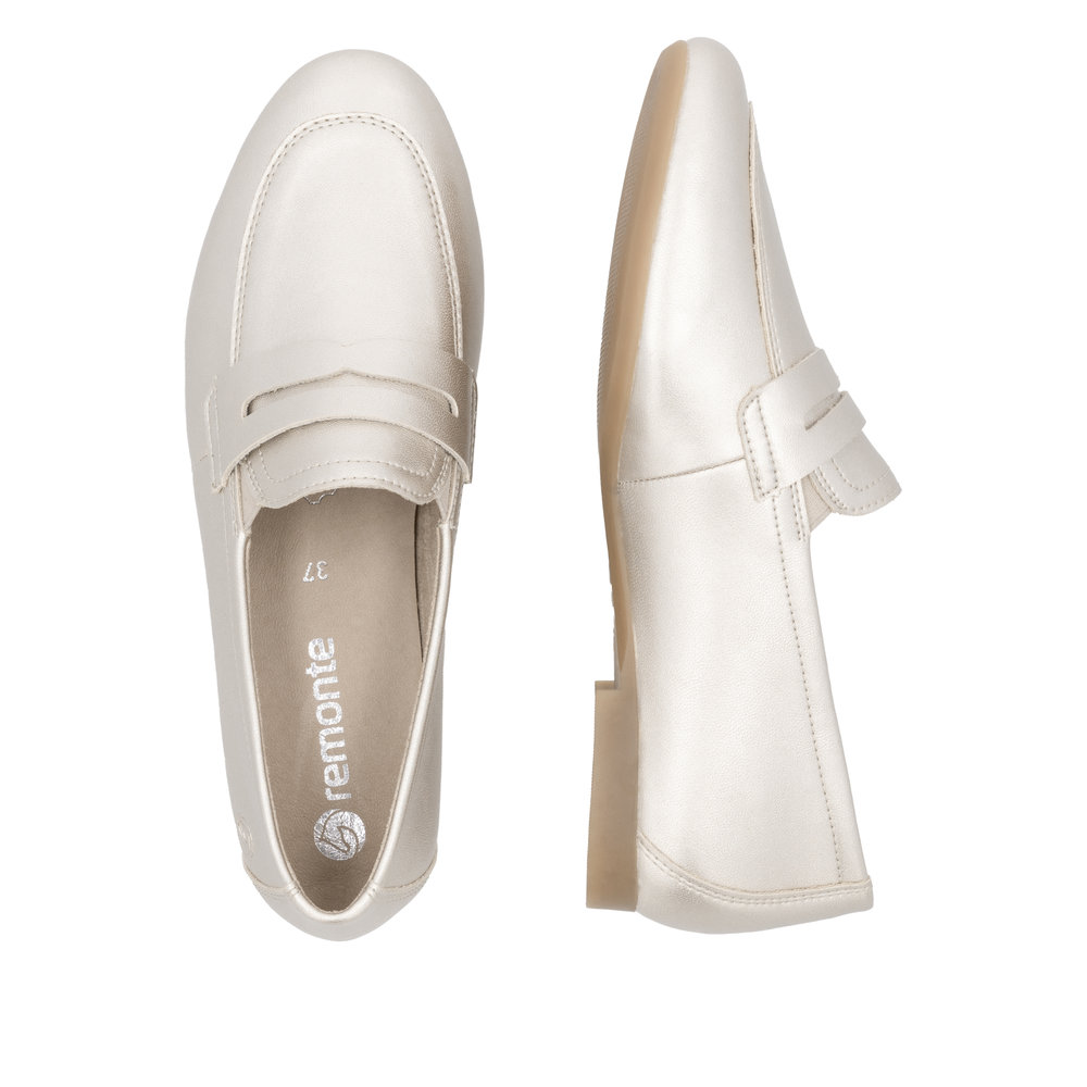 REMONTE Damen Loafer gold D0K02-90 glänzend