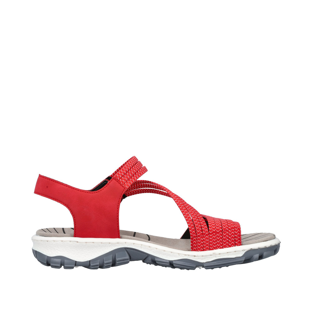RIEKER Damen Sandalette Trekking rot 68871-33 Gummizug
