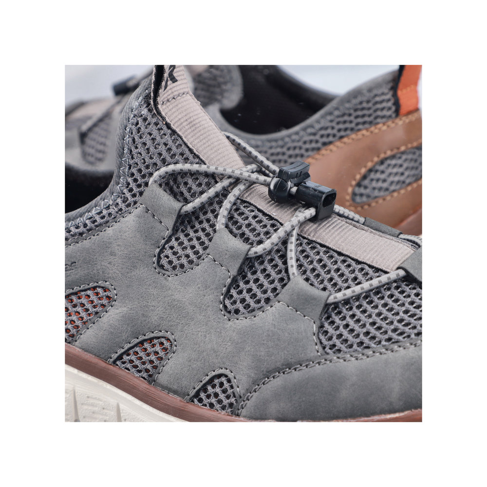 RIEKER Herren Sneaker Slipper grau B6678-45 extra leicht & luftig