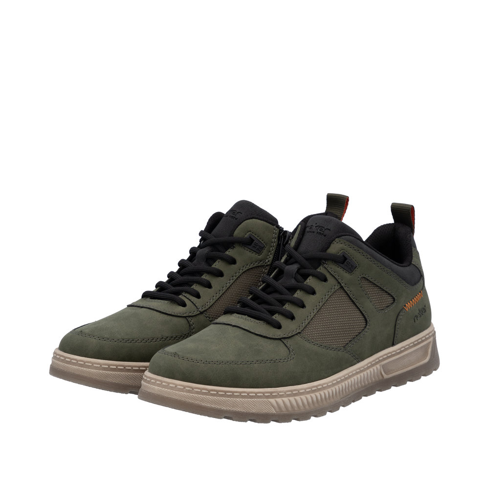 RIEKER Herren Sneaker Halbschuh grün 37004-54 mit Reißverschluss