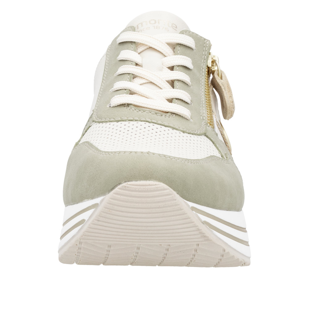 REMONTE Damen Sneaker weiß grün D1327-80 Plateausohle