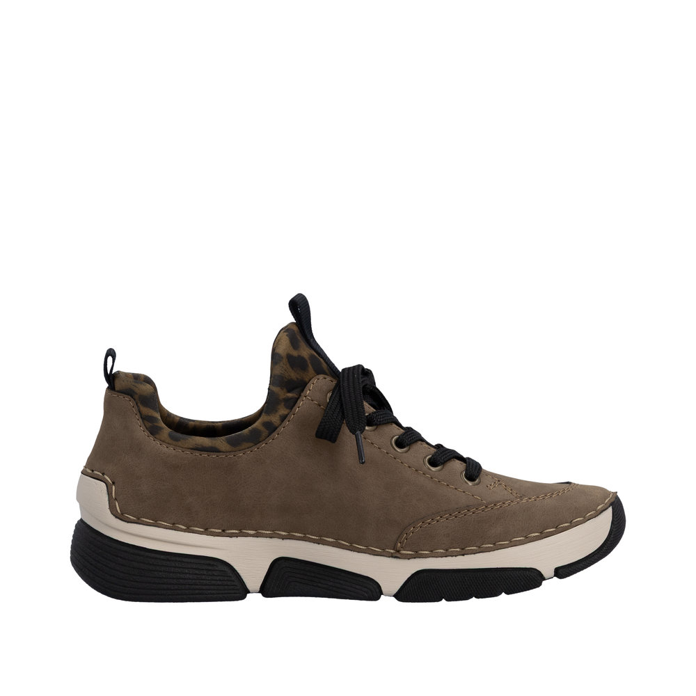 RIEKER Damen Sneaker Slipper braun Leoprint 45973-24