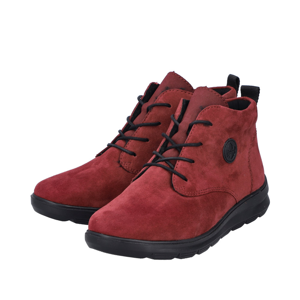 RIEKER Damen Stiefelette rot Z0022-35 echt Leder