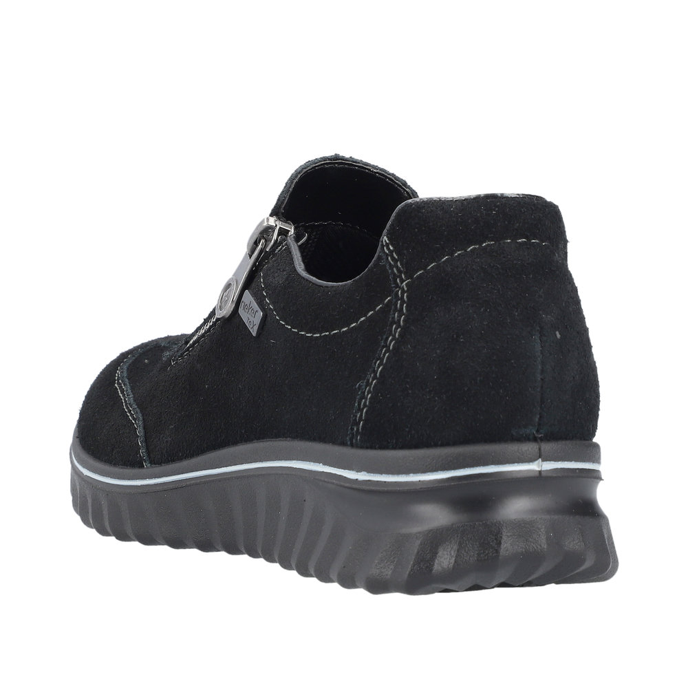 RIEKER Damen Halbschuh Slipper schwarz 59071-00 Reißverschluss