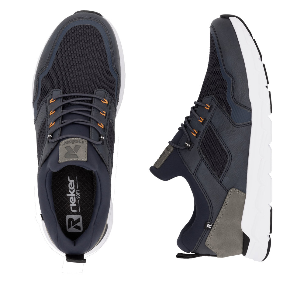 RIEKER Herren Sneaker Slipper blau 09102-14 Weite H
