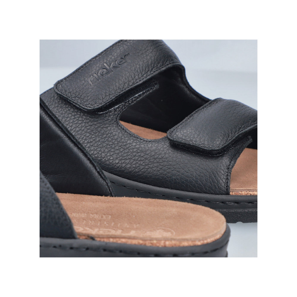 RIEKER Herren Pantolette schwarz 20390-00 mit loser Einlage