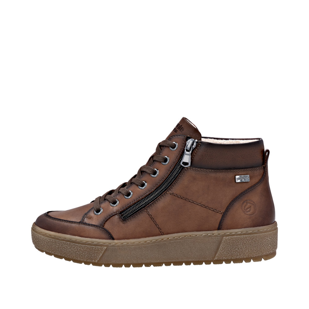 REMONTE Damen Stiefelette braun D2T70-24 echt Leder mit TEX
