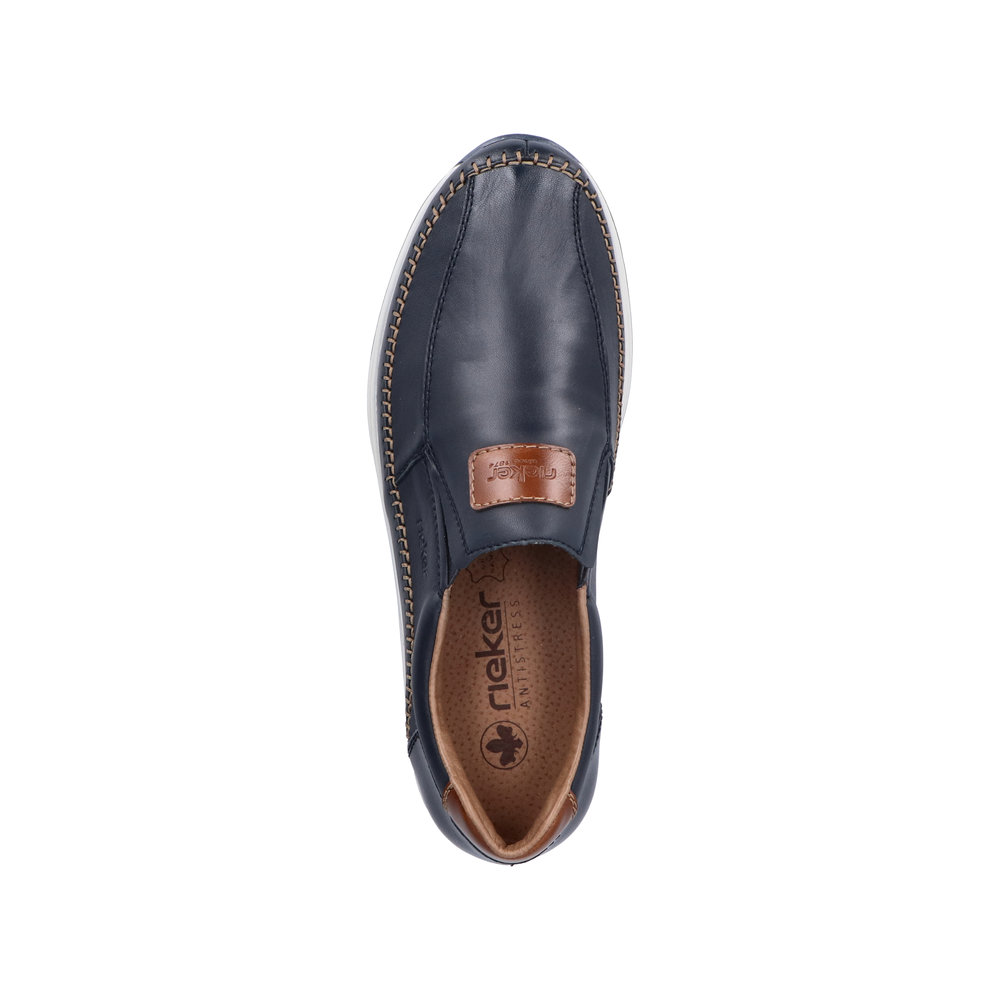 RIEKER Herren Slipper blau 11962-14 echt Leder RIEKER Herren Slipper blau 11962-14 echt Leder