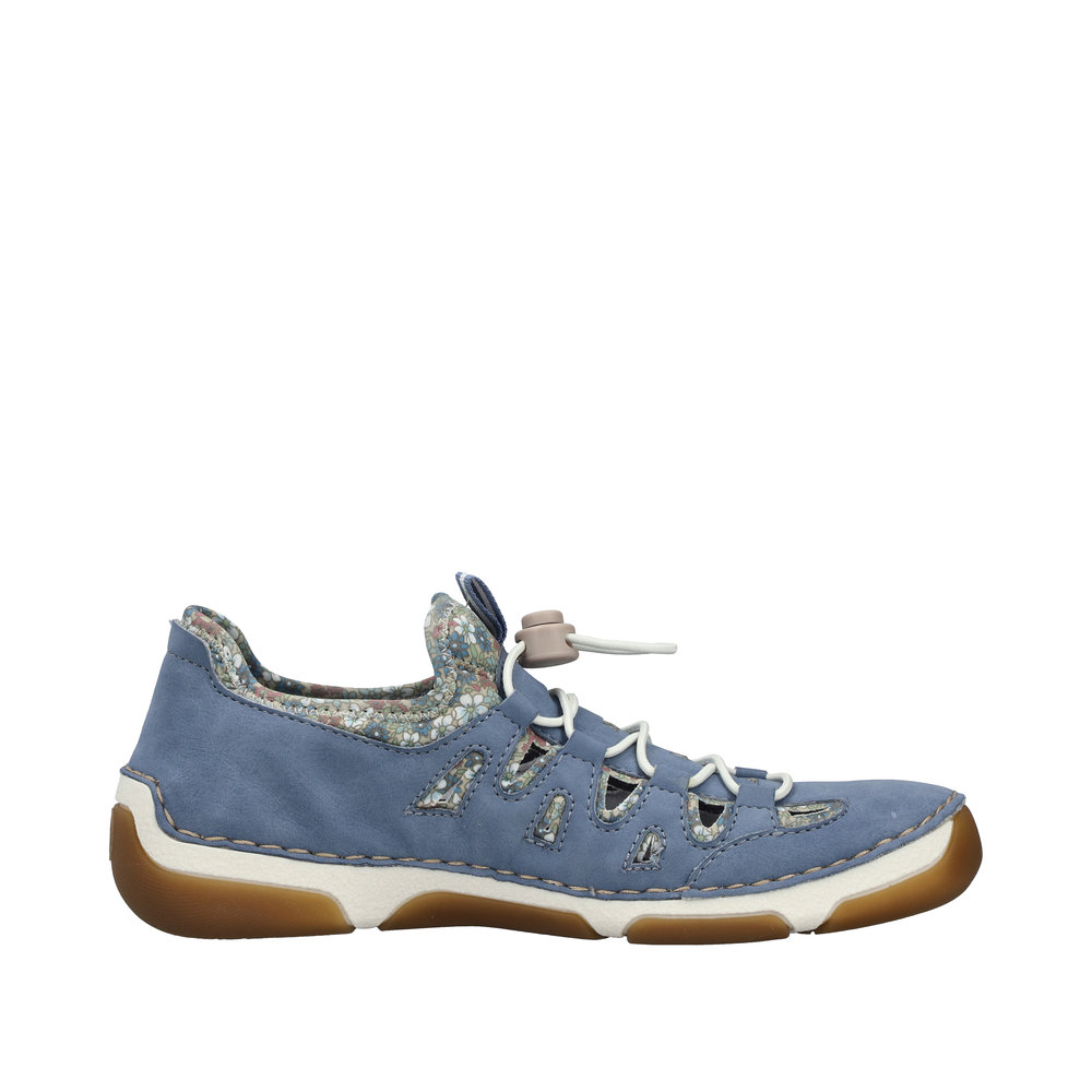 RIEKER Damen Sneaker Slipper blau 55956-10 luftig