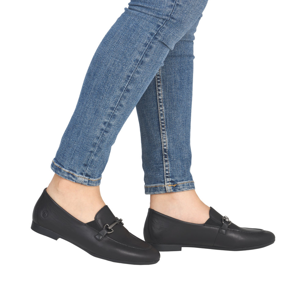 REMONTE Damen Loafer schwarz D0K13-00 Leder