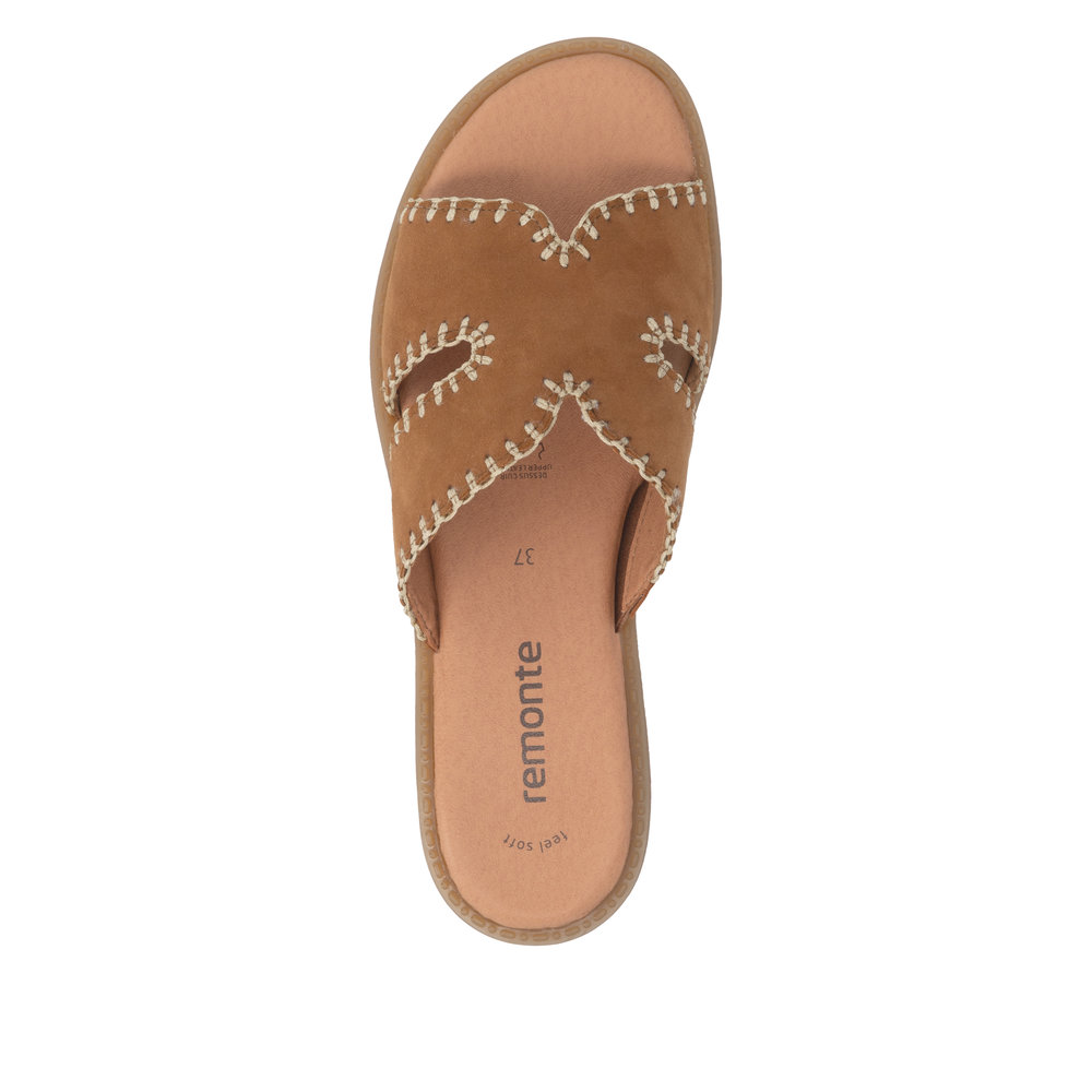 REMONTE Damen Pantolette braun D3645-22 Leder