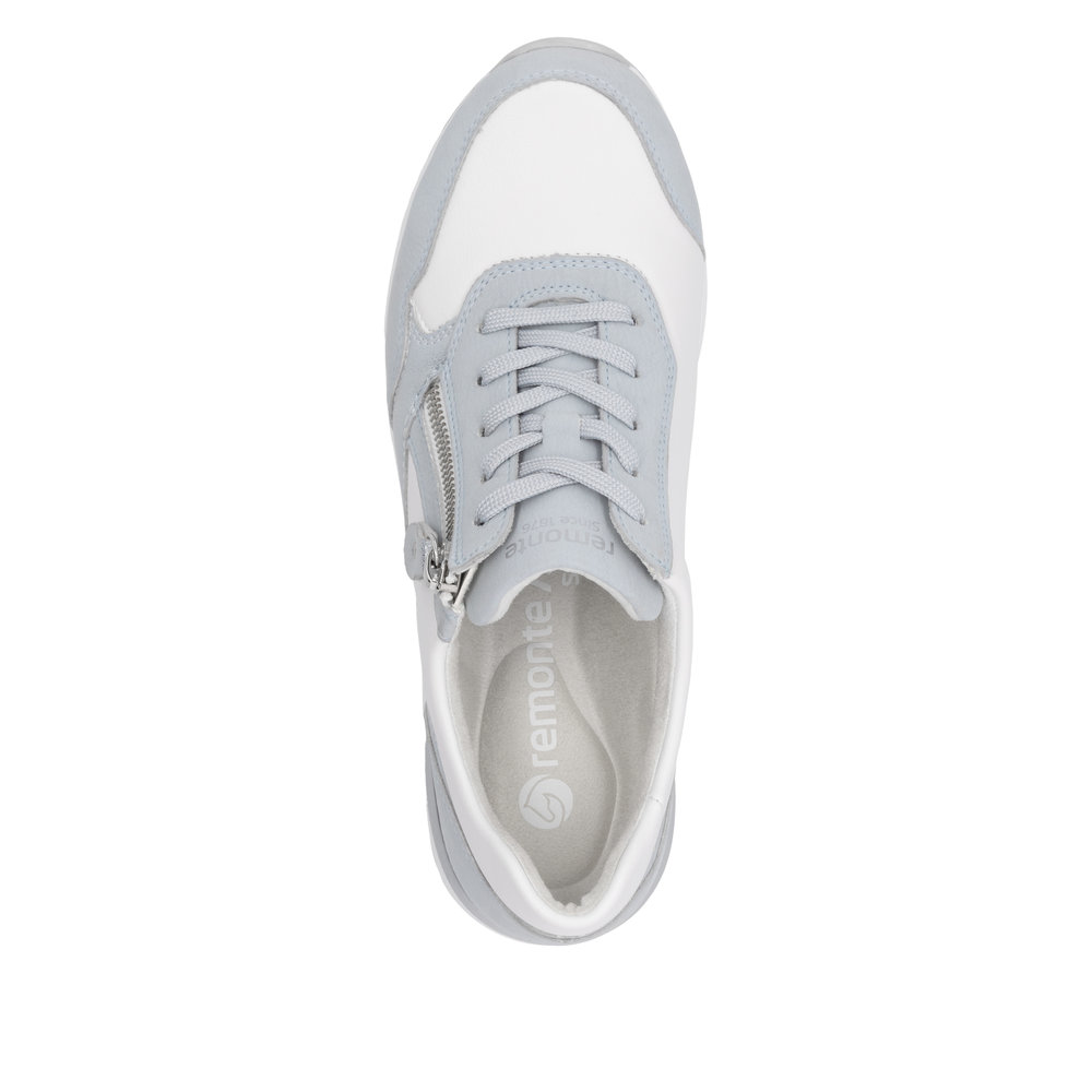 REMONTE Damen Sneaker weiß hellblau D0T01-12 vegan