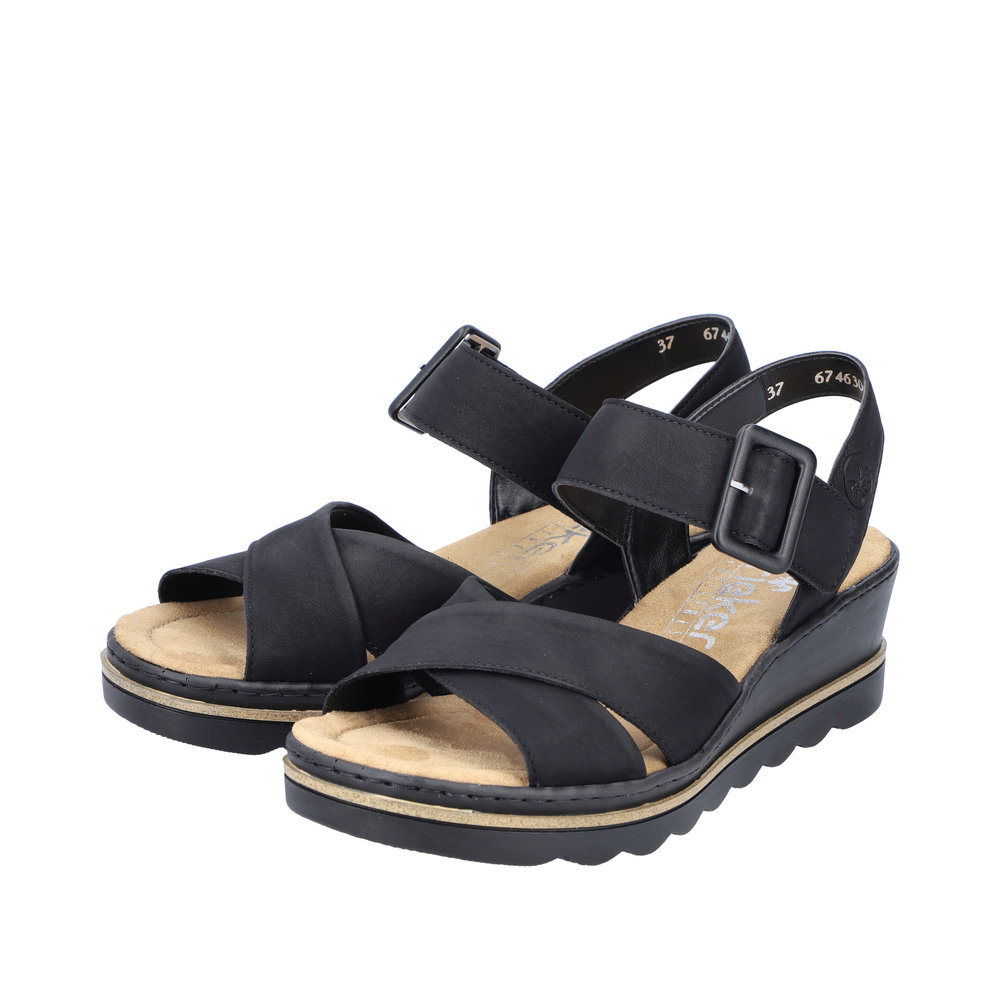 RIEKER Damen Sandalette schwarz 67463-00