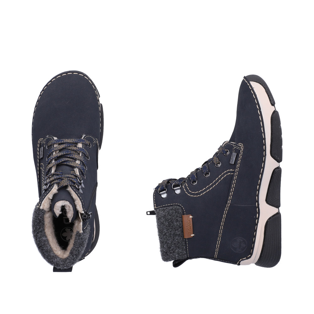 RIEKER Damen Stiefelette blau 45925-14 mit TEX