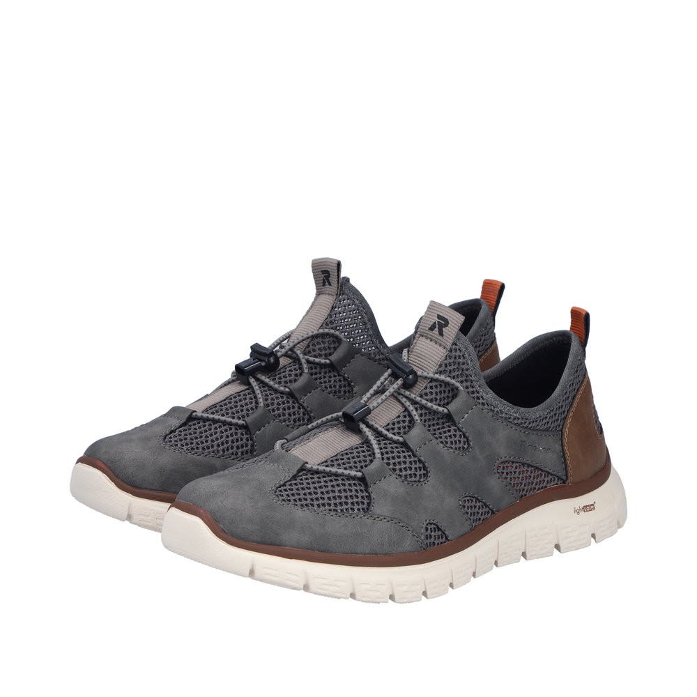 RIEKER Herren Sneaker Slipper grau B6678-45 extra leicht & luftig