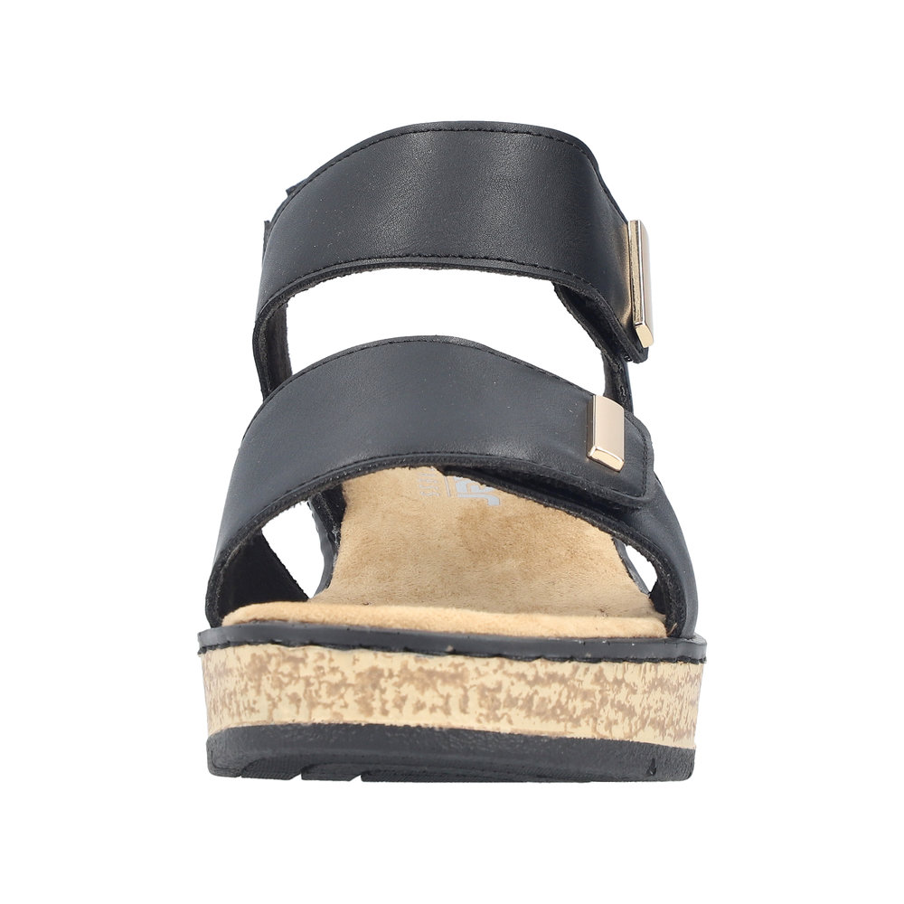 RIEKER Damen Sandale schwarz 63781-00 Keilabsatz