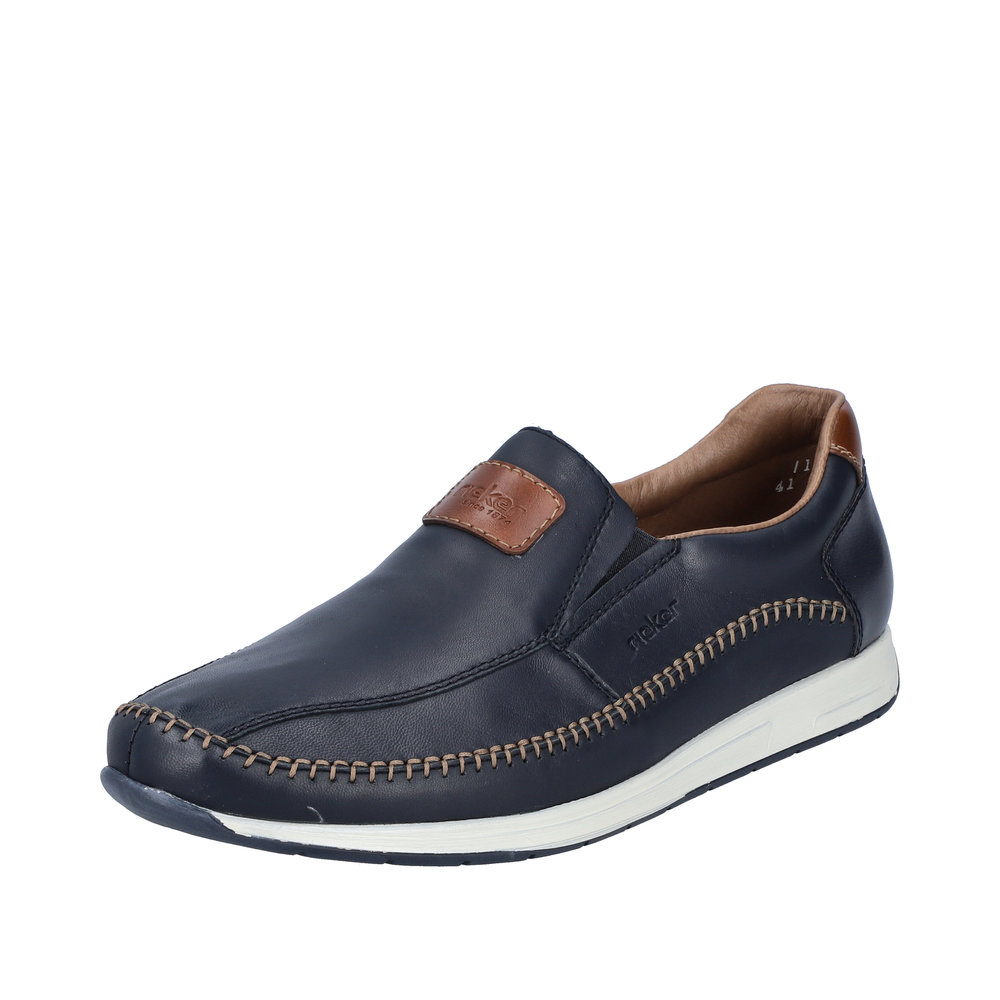 RIEKER Herren Slipper blau 11962-14 echt Leder