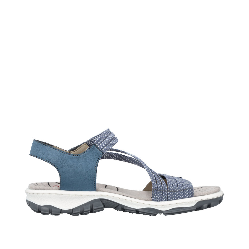 RIEKER Damen Sandalette Trekking blau 68871-14 Klettverschluss