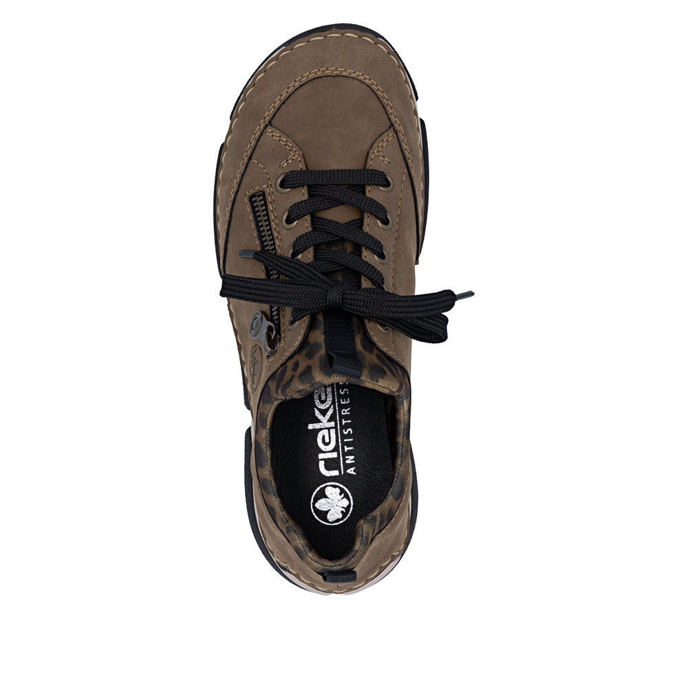RIEKER Damen Sneaker Slipper braun Leoprint 45973-24 RIEKER Damen Sneaker Slipper braun Leoprint 45973-24