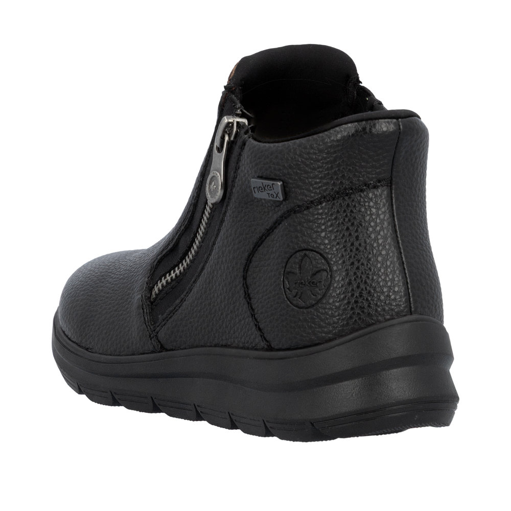 RIEKER Damen Stiefelette schwarz Z0059-00 mit Reißverschluss