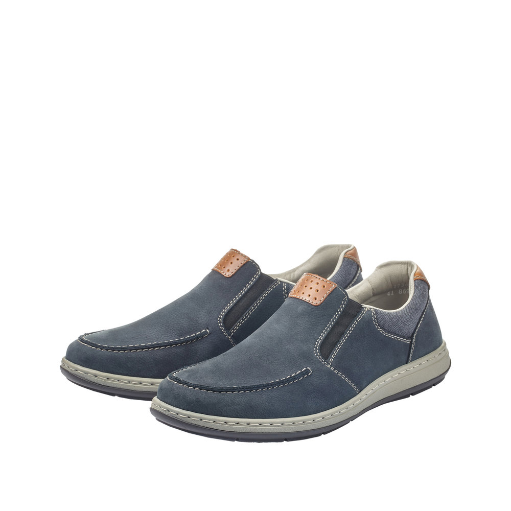 RIEKER Herren Halbschuh Slipper blau 17360-15