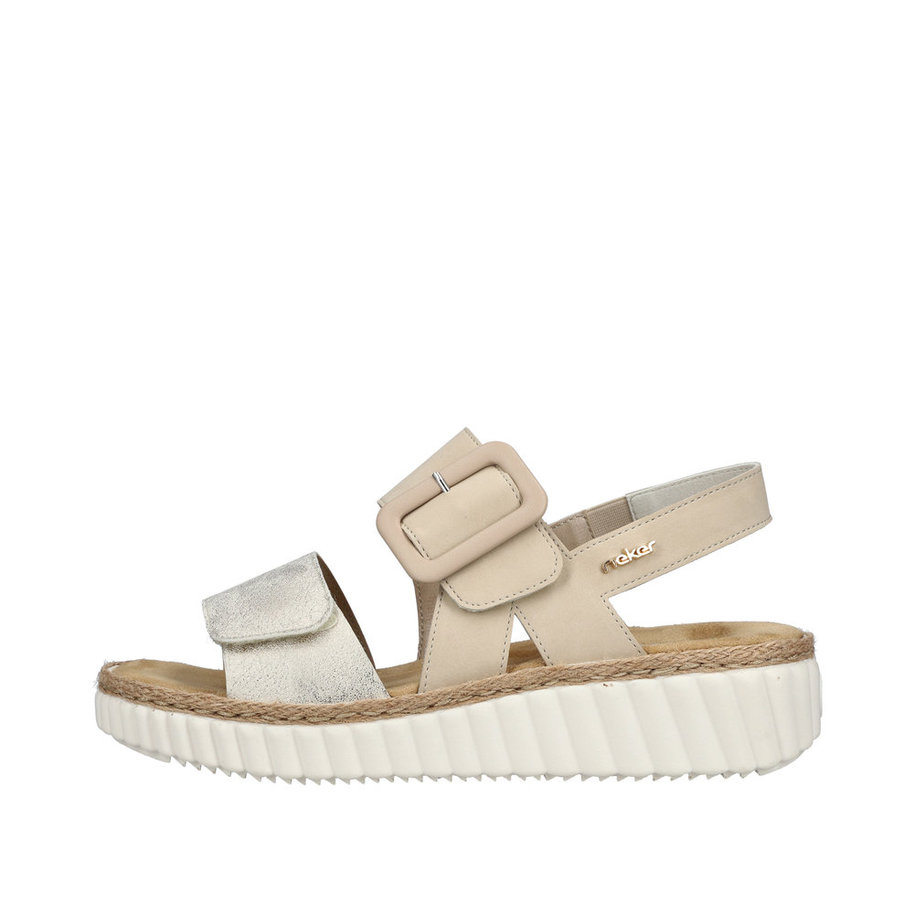 RIEKER Damen Sandale beige gold 69260-60 Weite H RIEKER Damen Sandale beige gold 69260-60 Weite H