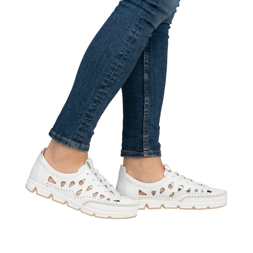 RIEKER Damen Slipper weiß 49956-80 luftig