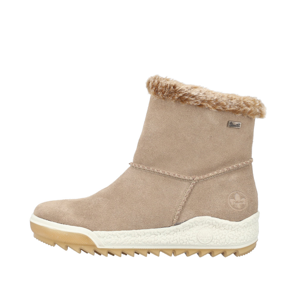 RIEKER Damen Stiefelette beige Y4780-64 Leder und Warmfutter RIEKER Damen Stiefelette beige Y4780-64 Leder und Warmfutter