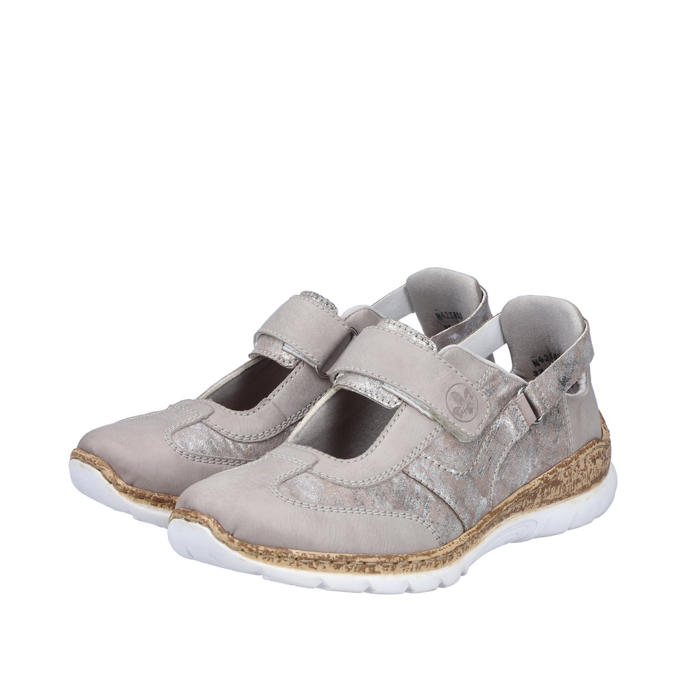 RIEKER Damen Sneaker Ballerina beige N4258-90