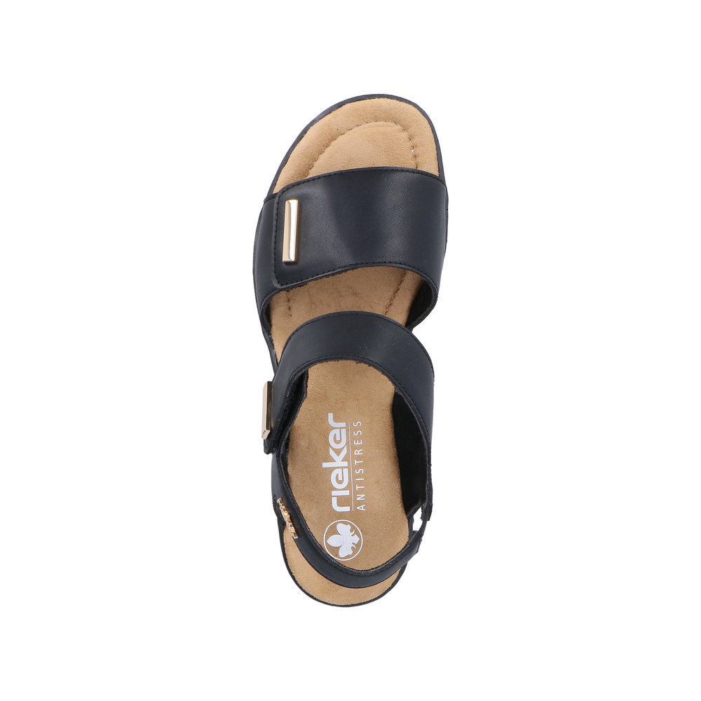 RIEKER Damen Sandale schwarz 63781-00 Keilabsatz