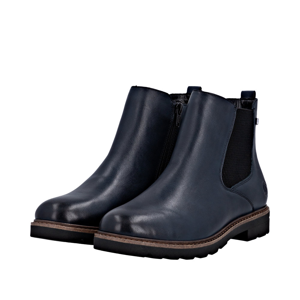 REMONTE Damen Stiefelette Chelsea Boots Blau D2Q70-14 Leder und TEX